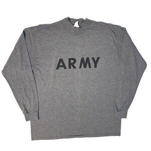 Vintage US Army TShirt XL Gray Physical Fitness Uniform IPFU Long Sleeve